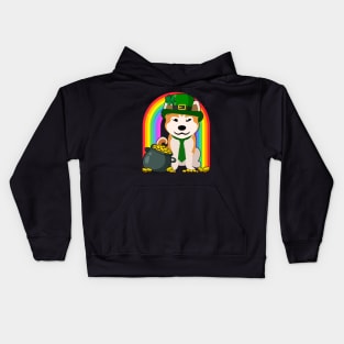 Akita Rainbow Irish Clover St Patrick Day Dog Gift print Kids Hoodie